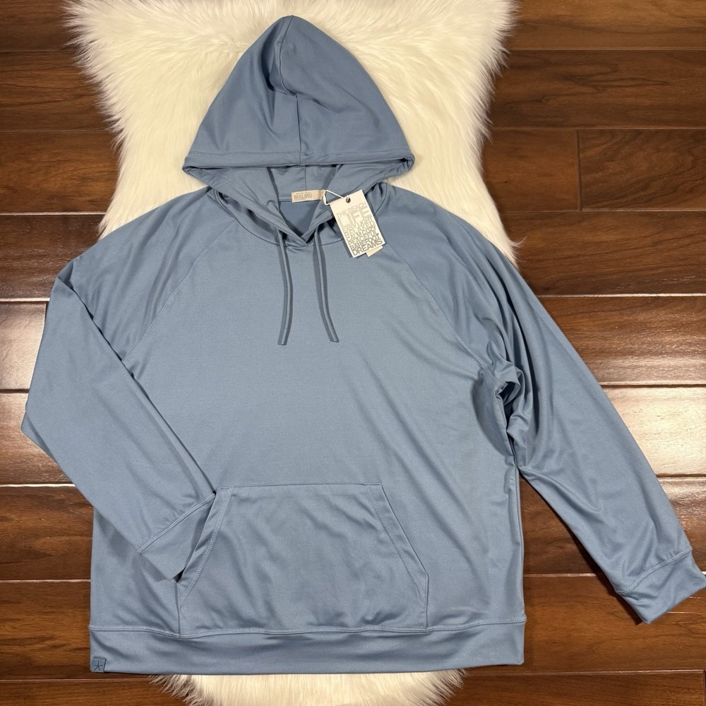 Barefoot Dreams Light Blue Hooded Sweatshirt